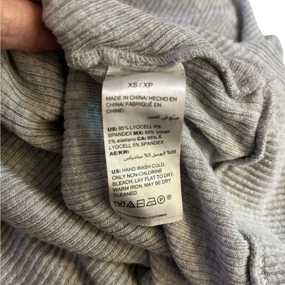 White House Black Market Women's Gray Ribbed Wrap Top XS Yoga Comfort